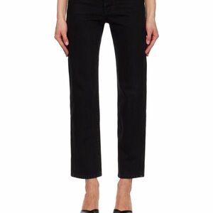 KHAITE Black Abigail Denim with Gold Accent